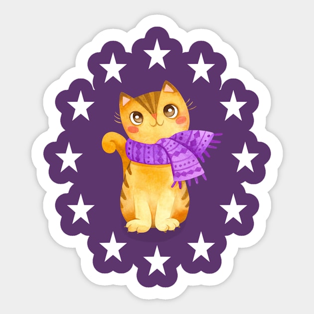 Cute Kitty Sticker by Designz4U